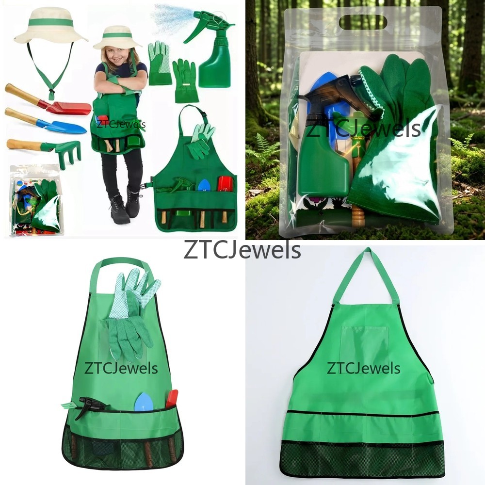 Gardening Tools Girls - 어린이 정원 앞치마 도구 세트 장갑