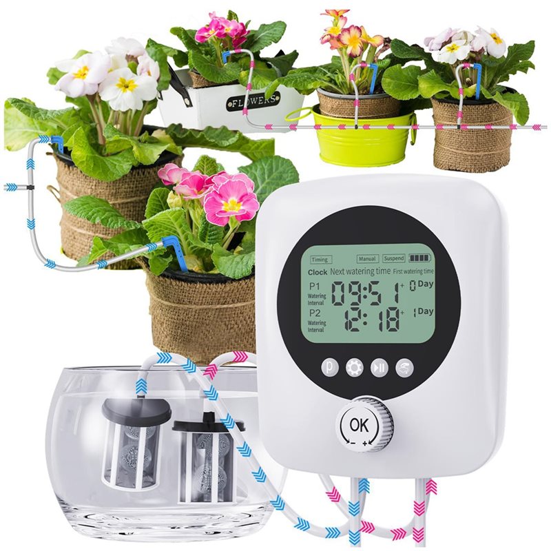 Automatic Plant Waterer - ALIM-30개 화분용 이중 펌프 자동 급수기,