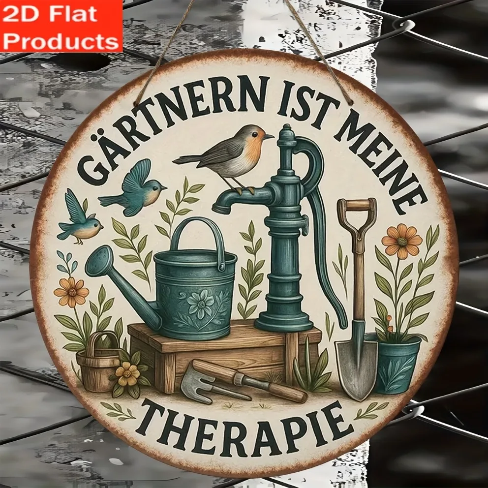 2D 플랫: 빈티지 정원 표지판 1개, 독일어 문구,  - Gardening Tools German 리뷰 및 가격