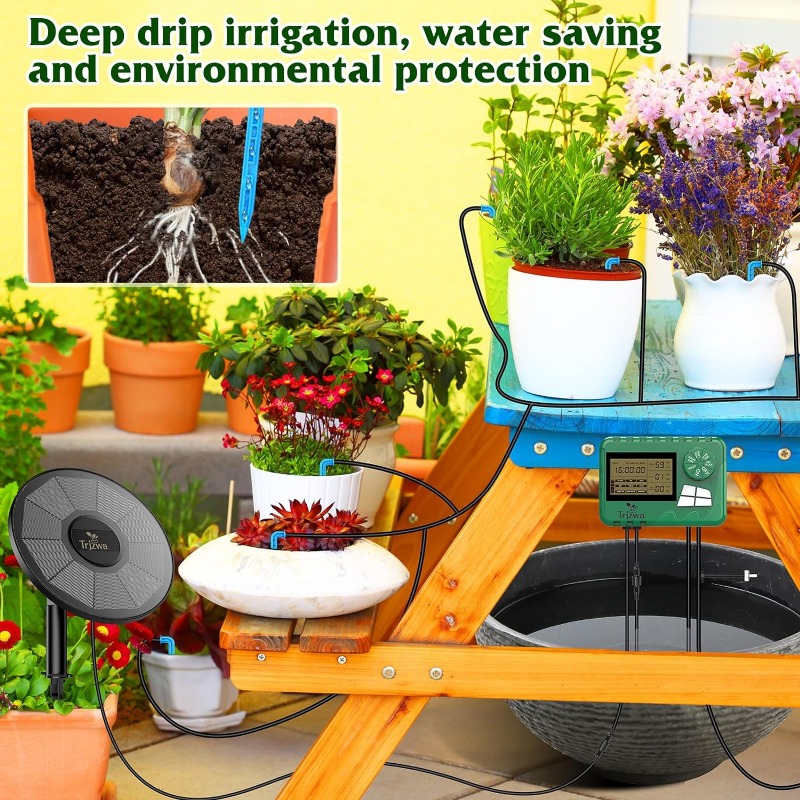태양 관개 장비 자동 타이머가 있는 화분에 심은 식물용 - Automatic Plant Waterer 리뷰 및 가격