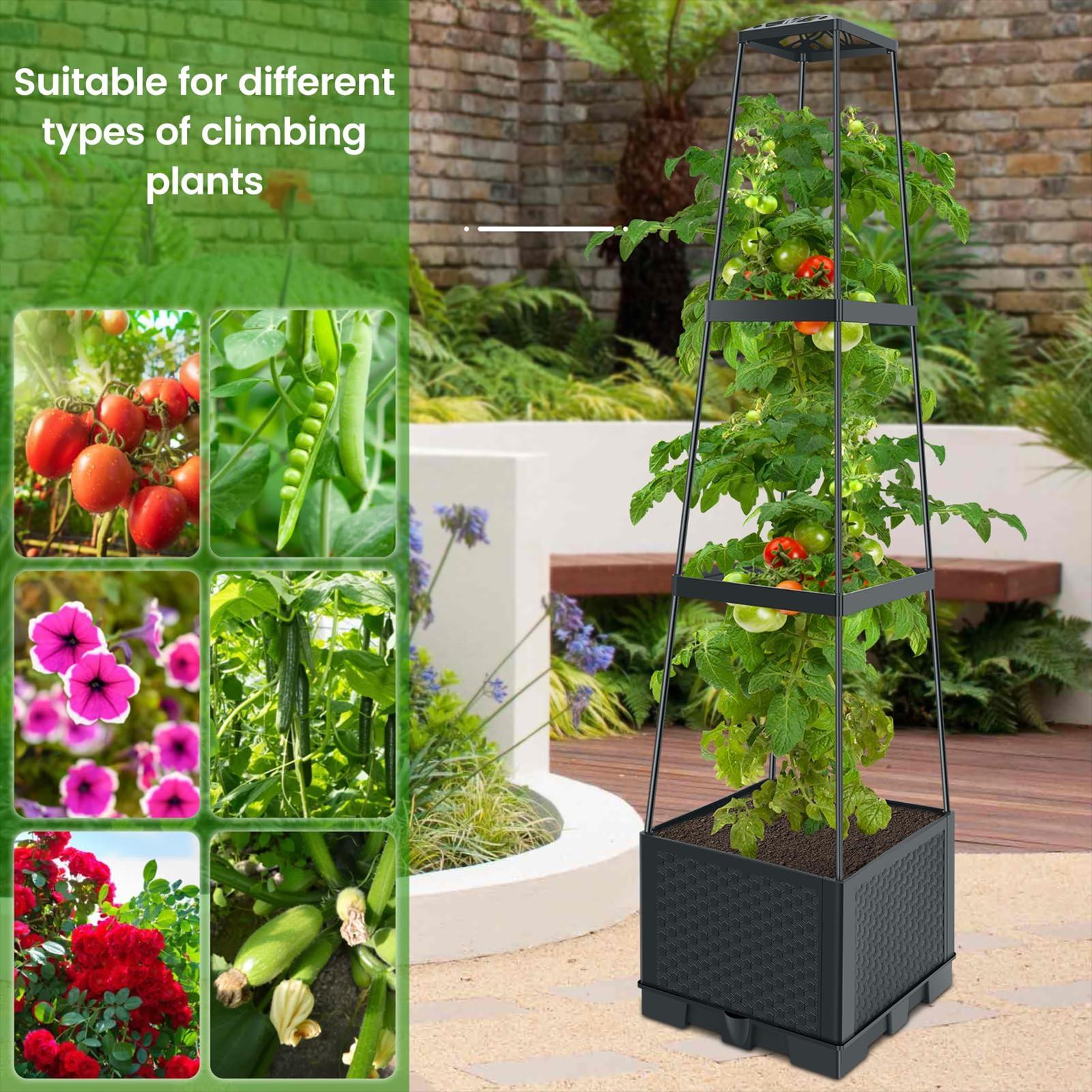 114cm 트렐리스가 있는 자가급수형 고강도 야외 재배 - Self-Watering Planter 리뷰 및 가격