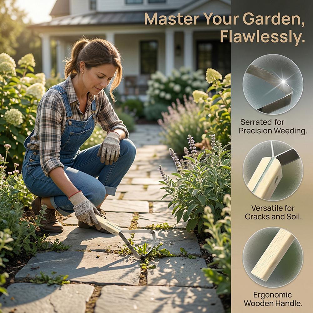 나무 손잡이가 있는 수동 제초 스크레이퍼, 잔디밭 및  - Gardening Tools Japanese 리뷰 및 가격
