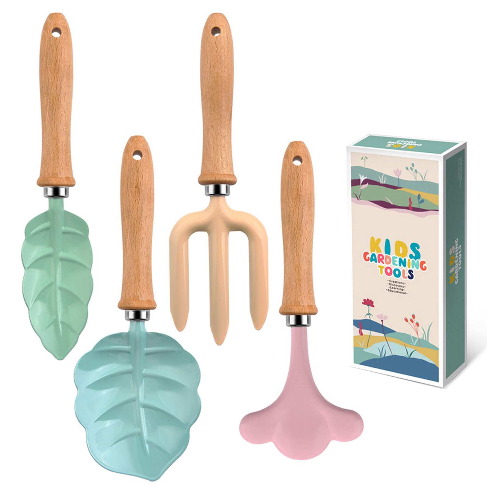 작은 정원사 도구 세트, 나무 손 삽 갈퀴 포크 세트, - Gardening Tools Girls 리뷰 및 가격